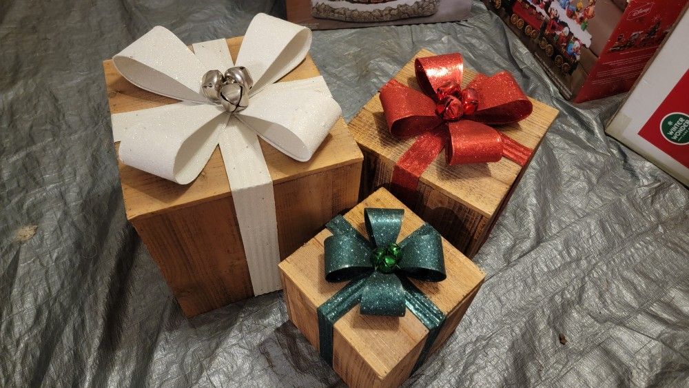 Wooden Present Boxes Handmade