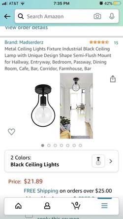 Metal Ceiling Lights Fixture Industrial Black Ceiling Lamp with Unique Design Shape Semi-Flush Mount