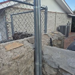 6 ft by 2.25 metal post for chain link fencing.