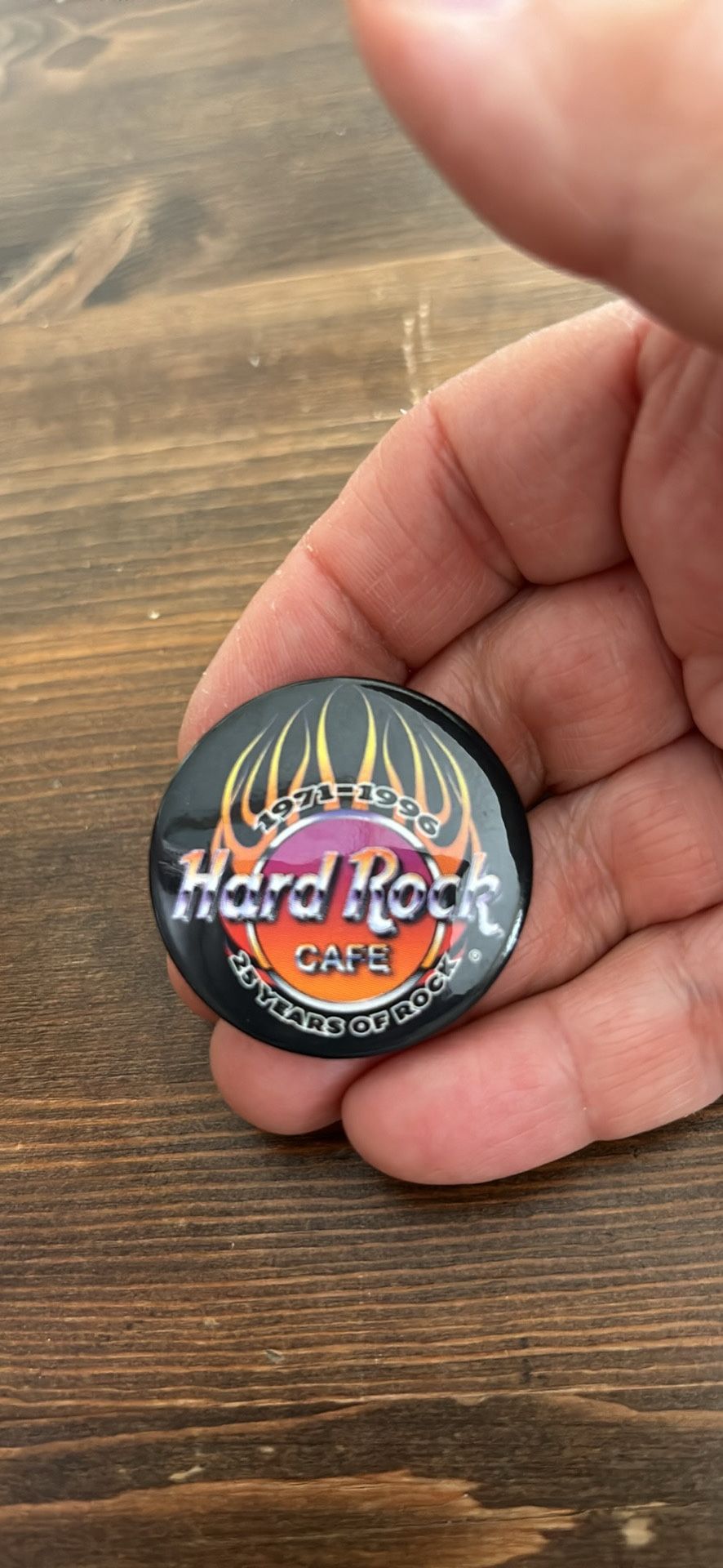 Hard Rock Cafe pin 25 Years of Rock 1.5” 1(contact info removed)