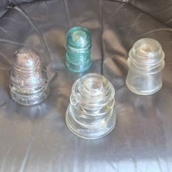 Lot 4 Vintage Insulators  California Whitall Tatum  Brookfield 