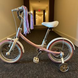 Segway Ninebot Kid’s Bike for Boys and Girls, 14 inch with Training Wheels, Pink