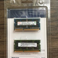 2 x 4GB  (8GB) DDR3 Laptop RAM - PC3 10600 - hunix + lenovo - If the listing is up and you can see it, that means the item is available - Pickup pleas