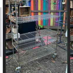 5 Tier Metal Rolling Shelf Shelving Unit Rack