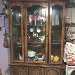 Glass China Cabinet  With Shelves  OBO