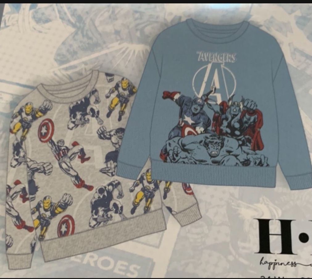 MARVEL COMICS (5) BOYS SWEATSHIRTS 2 PACK NEW WITH TAGS.