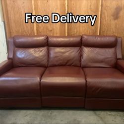 Electric Leather Recliner Couch - Free Delivery 