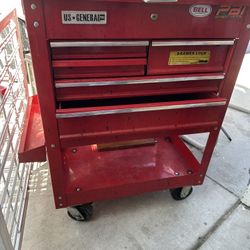 U.S. GENERAL 30 in., 5-Drawer Mechanics Cart, Red