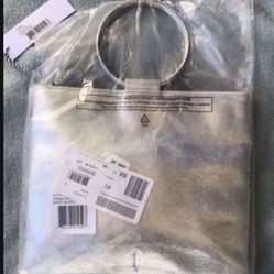 $125 OBO Paid $165 Silver Le Pouch Leather Ring Handle Crossbody Bag THACKER Price $148.00+ Tax