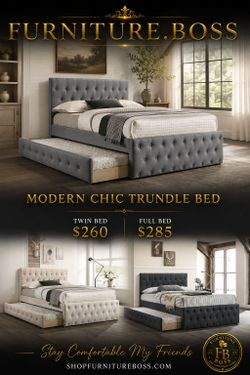 -Full Size Bed with Twin Trundle Bed- Mattress also available
