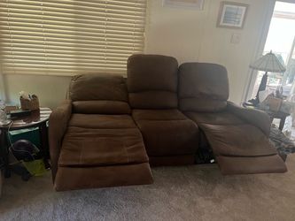 Brown Microfiber Reclining Sectional Sofa