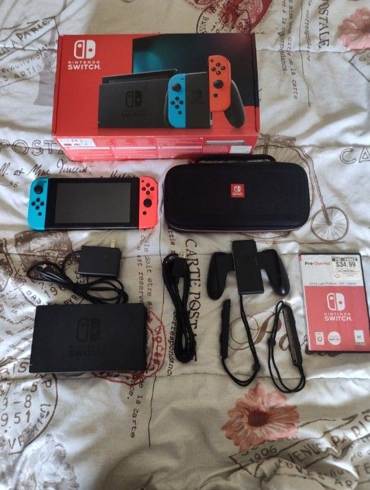 Nintendo Switch With Box, Carrying Case And Dying Light-platinum Edition