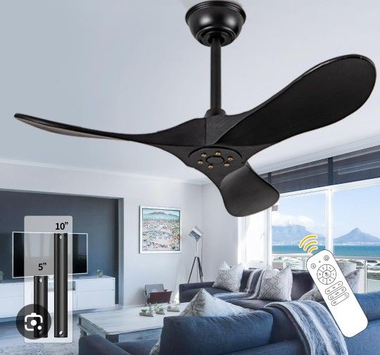36" Black Ceiling Fan
