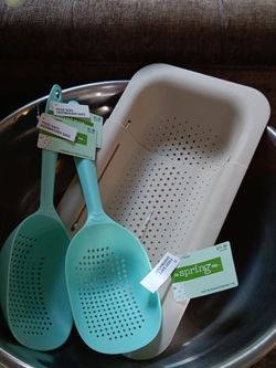 Colander spoons and bin