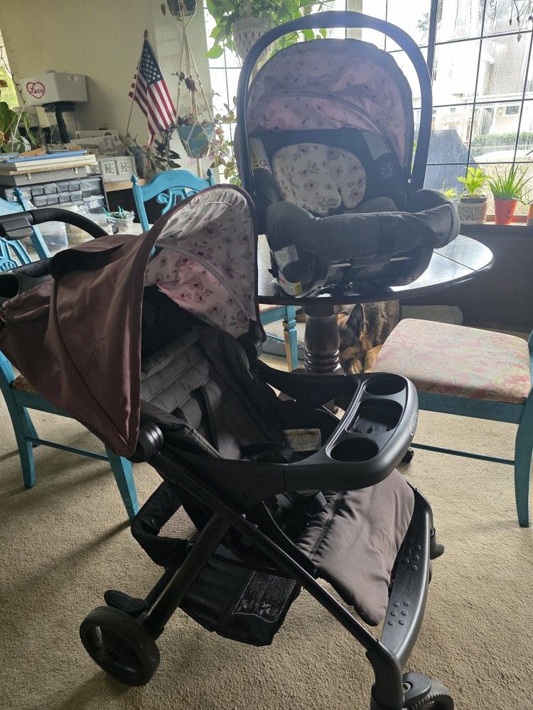 Graco SunRide Travel System Stroller And Carseat Combo