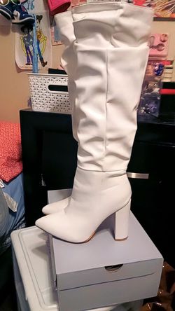 Steve Madden white boots for women