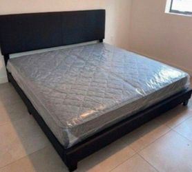 King Size BED FRAME WITH MATTRESS NEW BEDROOM FURNITURE BED SET BED + MATTRESS + BOXSPRING SET FREE DELIVERY $400