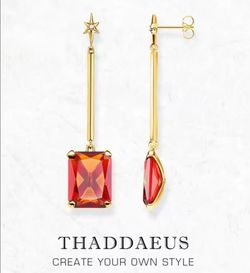925 sterling Silver dangle drop earrings with Red stones