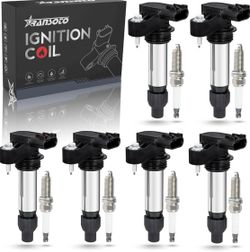 RANSOTO UF569 Ignition Coil and Iridium Spark Plug Kit Compatible with Chevy Traverse, Camaro, Equinox, Impala, Buick Enclave, GMC Terrain, Acadia, AT