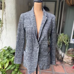 GBTSO Women's Gray Knit Blazer Jacket Sz Medium