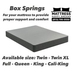 Queen Size BOX SPRINGS Foundation for Mattress New Of Factory With it’s Plastic Available In All Size Delivery Same Day