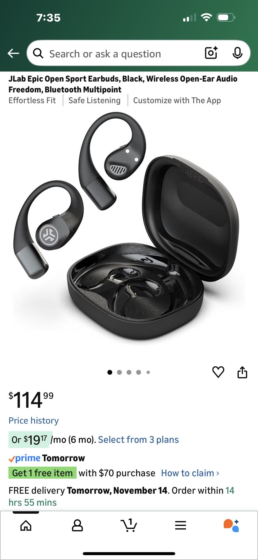 JLab Epic Sport Over Ear Headphones