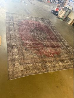 Large 9’ x 12.5’ Vintage Persian Style Area Rug – Burgundy Distressed – $295 OBO