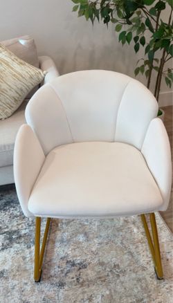 Velvet Armchair Accent Chair with Golden Metal Legs