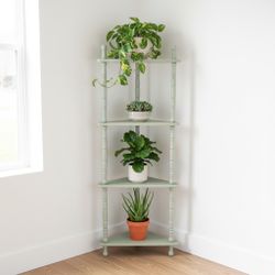 Vintage Green Corner Shelf 