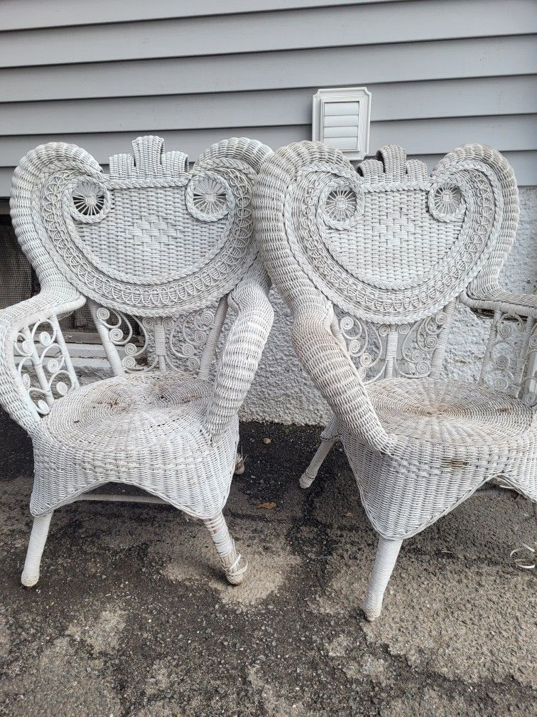 2 Wicker Chairs Selling Both For 100