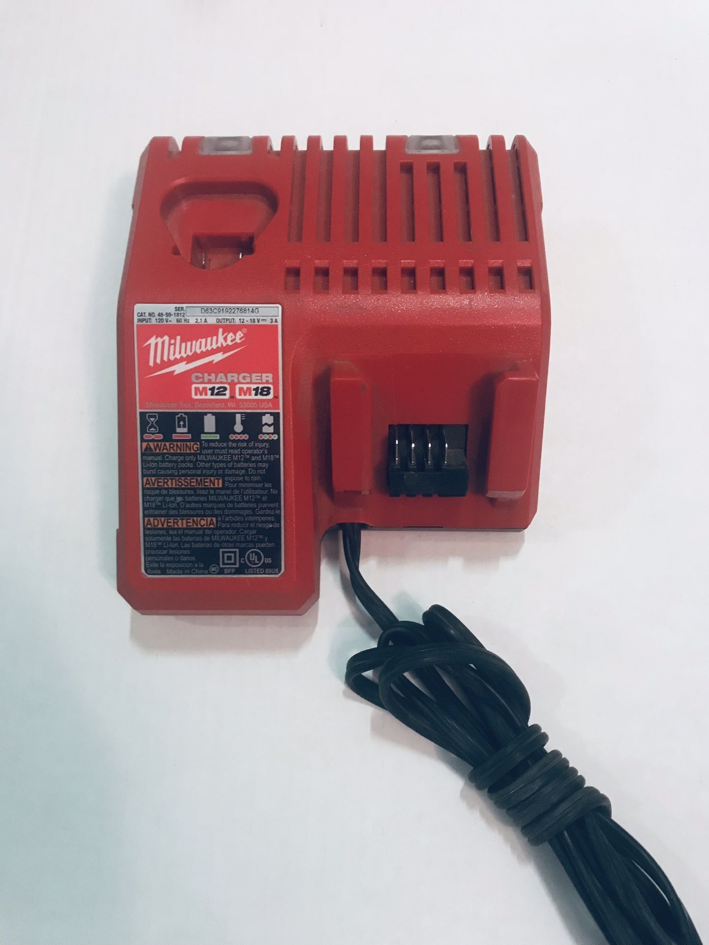 Milwaukee Battery Charger M12 And 18