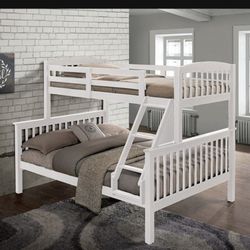 Twin Full White Bunkbed With Ortho Mattress Included!!