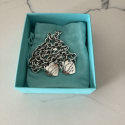 Tiffany & Co. Sterling Silver Heart Tag Necklace & Bracelet Set