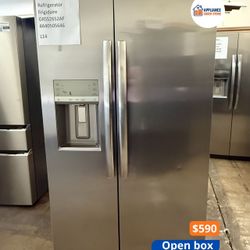 Frigidaire 25.6 cu ft Side-by-Side Refrigerator, Stainless, External Water/Ice Dispenser (GRSS2652AF)