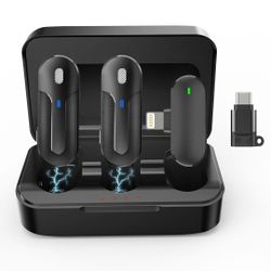 Wireless Lavalier Microphone | 48kHz | 393FT Range | Superior Noise Reduction | Compatible with iPhone, Android & Cameras | Best for Outdoor Vlogs, Yo