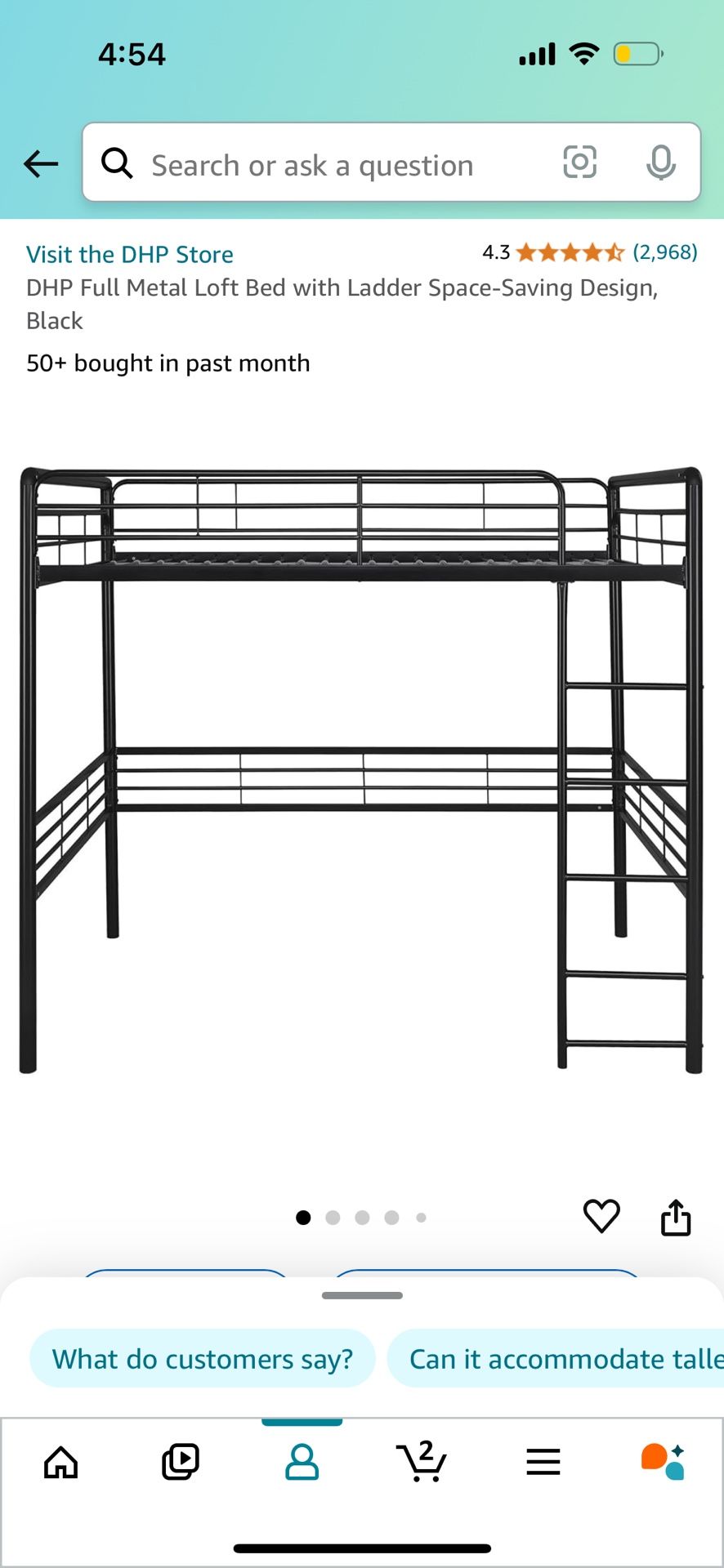 Black Metal Loft Bed
