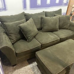Cloth Couch And Ottoman 