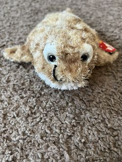 Ty Beanie Baby Fins Plush Seal 