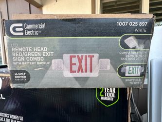 Commercial electric LED exit sign combo