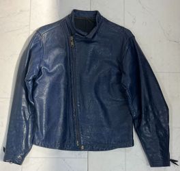 Langlitz Leathers Blue Motorcycle Jacket (A1G011263)