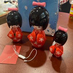 Japanese Kimono Wooden Dolls
