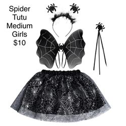 Spider Tutu Girls Medium Halloween Costume