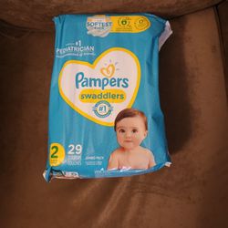 1 Pack Pampers Swaddlers Sz 2 (12-18lbs) 29 Count