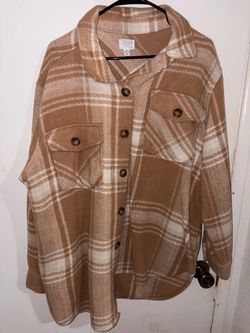 Brown and White fannel