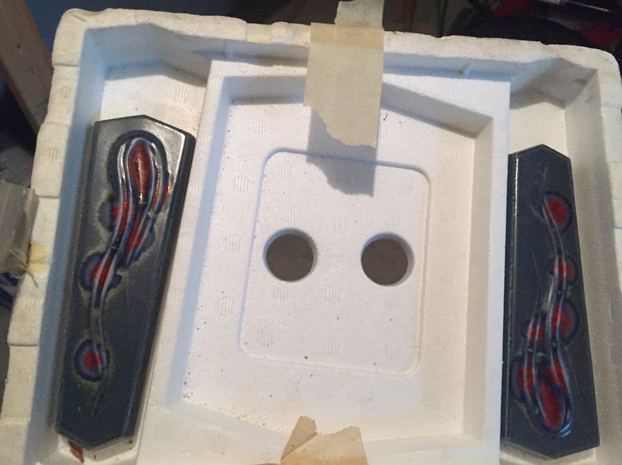 2 PIECE BLAZE KING PRINCESS WOOD STOVE DECORATIVE CERAMIC TILE INSERTS
