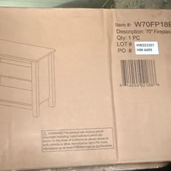 70in Chestnut Brown Fireplace Tv Stand