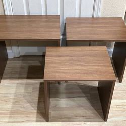 Brand New Niche Lux Sofa Side End Table Set of 3 Walnut Nesting Tables Accent Furniture