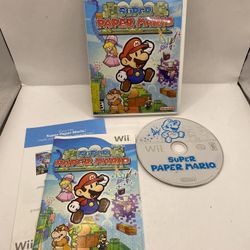 Paper Mario Super Mario Game (Nintendo Wii, 2007) Complete w/Manual. 