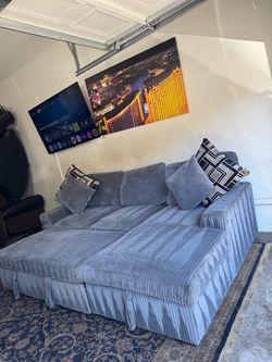 * Like New * corduroy 2pc Modular sectional sofa ( Free Delivery )