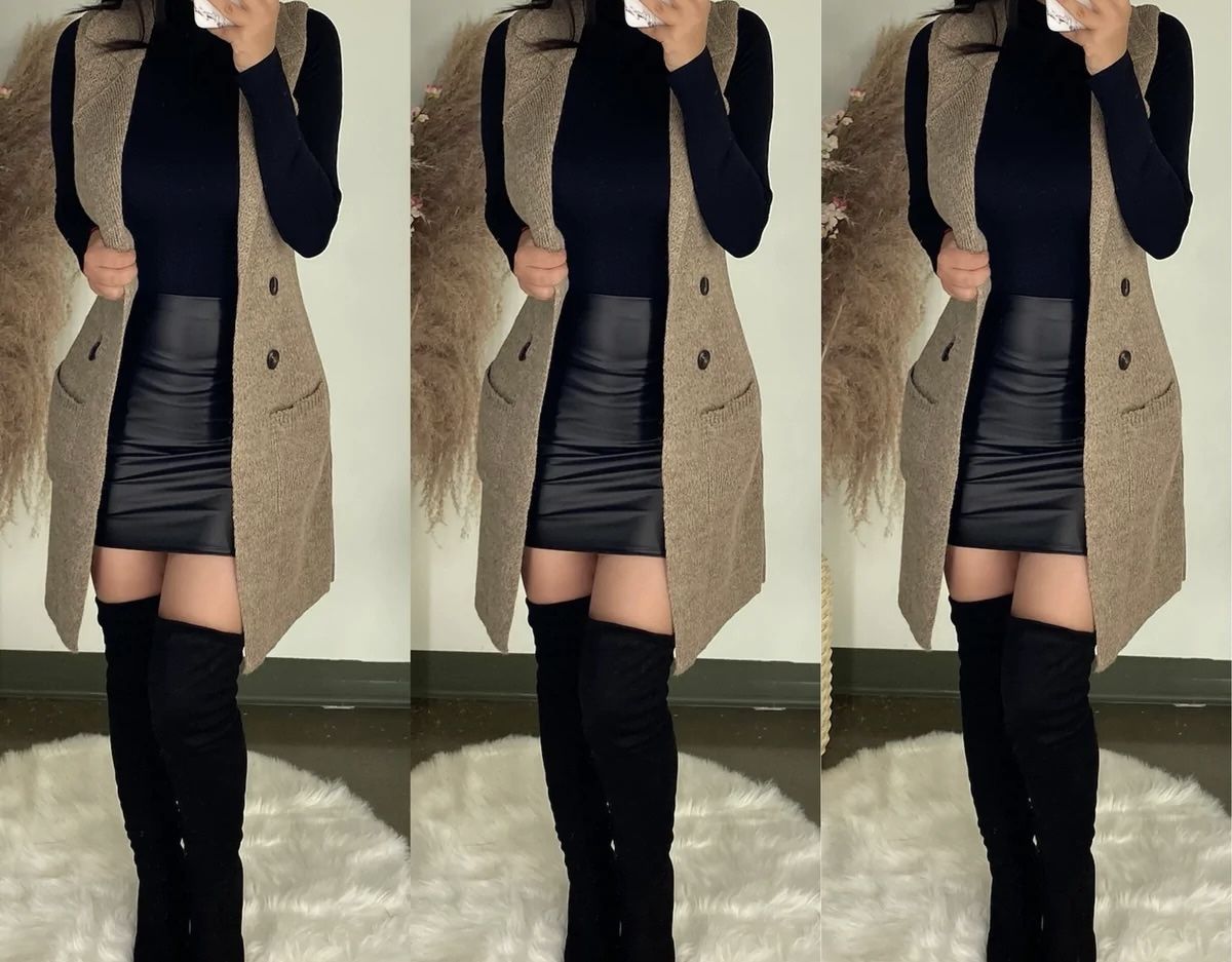 Mocha Cardigan Vest (small-large)